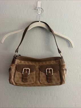 Dooney & Bourke Tan and Brown Monogram Shoulder Bag